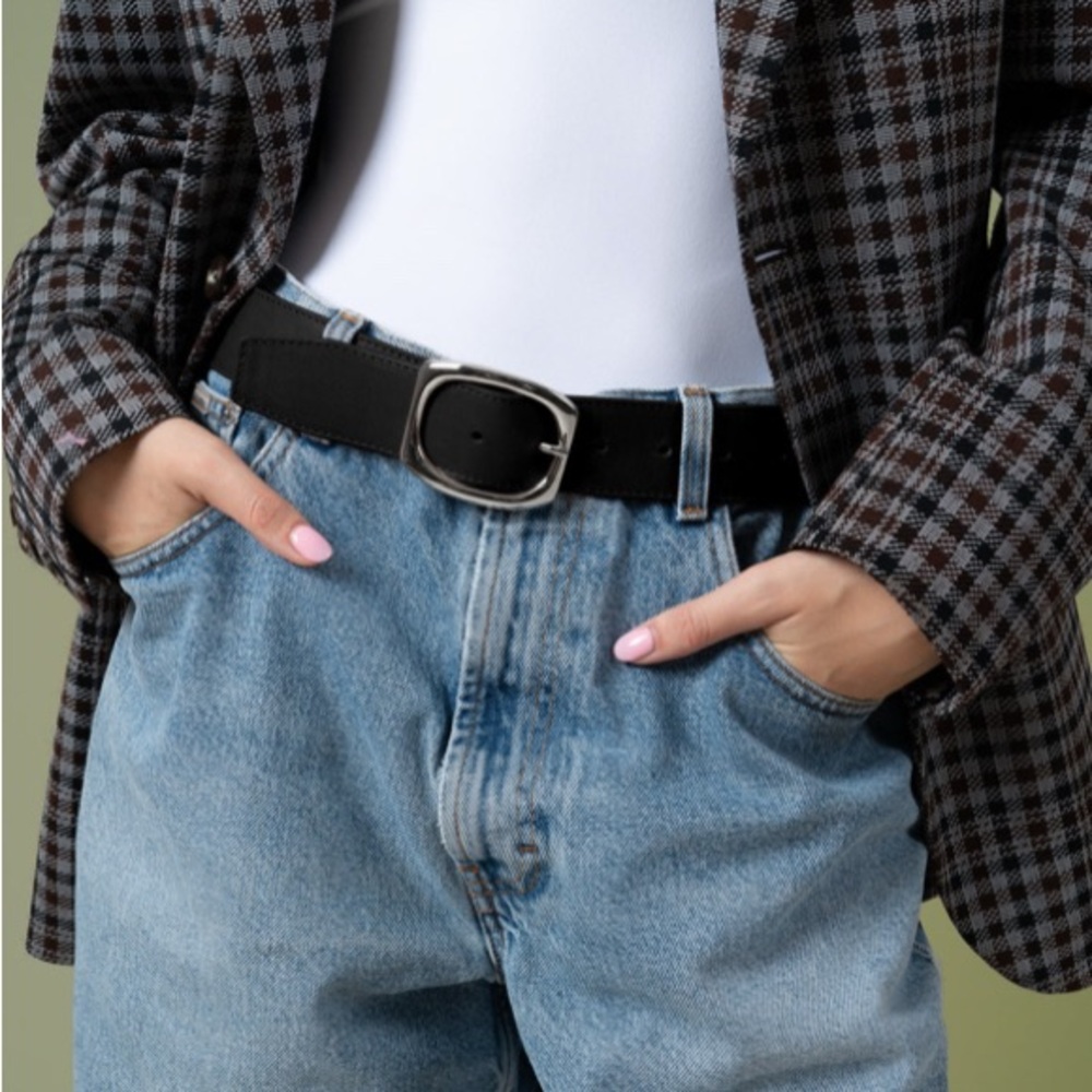 Labucq Black Wide Leather Belt